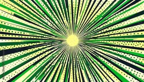 Abstract Green and Yellow R...