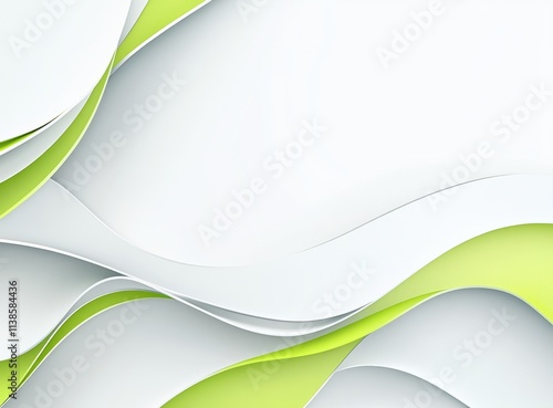 Abstract Green and White Wa...