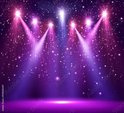 Purple Stage Lighting With ...