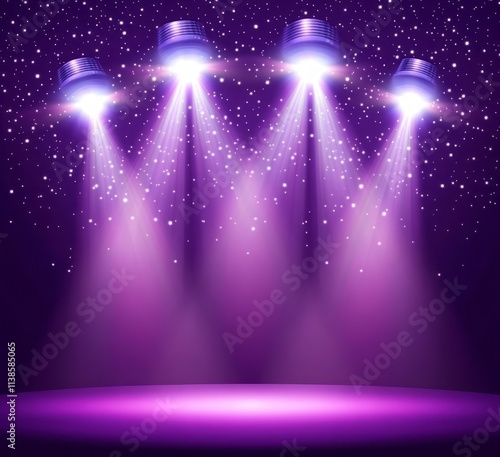 Three Purple Stage Lights I...