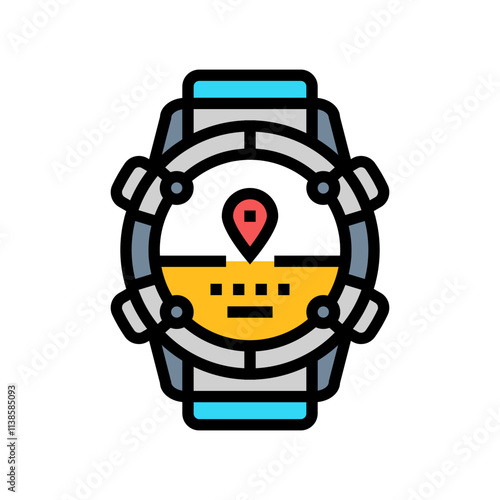 gps watch wearable color icon vector. gps watch wearable sign. isolated symbol illustration