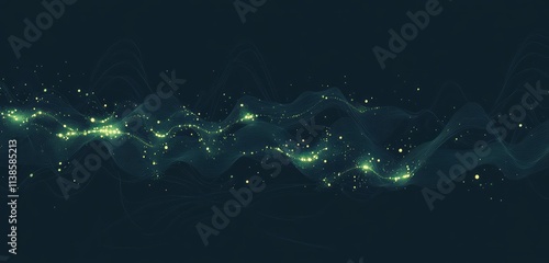 Abstract Green Waves With G...
