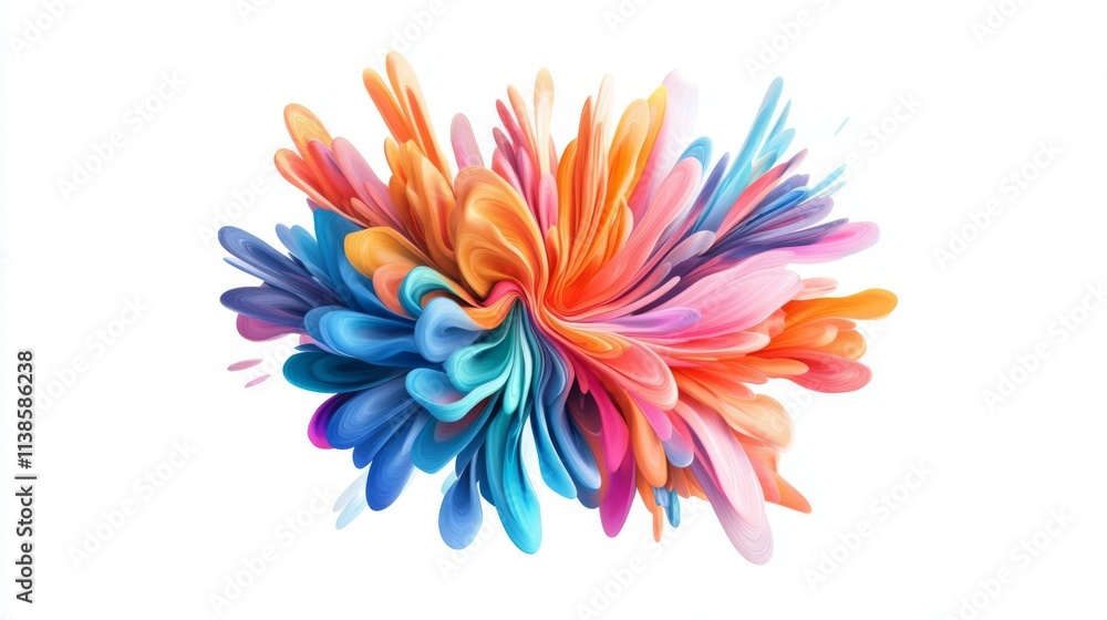 Obraz premium Vibrant abstract design with colorful splashes of paint creating a dynamic visual impact.