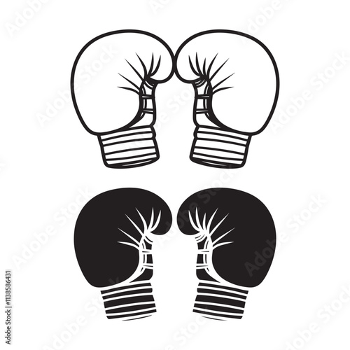 boxing gloves icon vector silhouette illustration