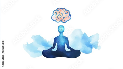 A serene illustration of meditation, emphasizing mindfulness and mental clarity.