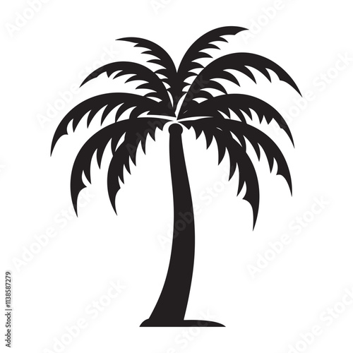Palm tree silhouette vector icon illustration