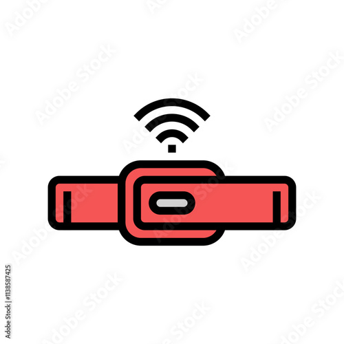 biometric wristband wearable color icon vector. biometric wristband wearable sign. isolated symbol illustration