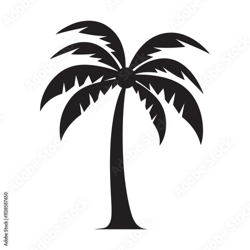 Palm tree silhouette vector icon illustration