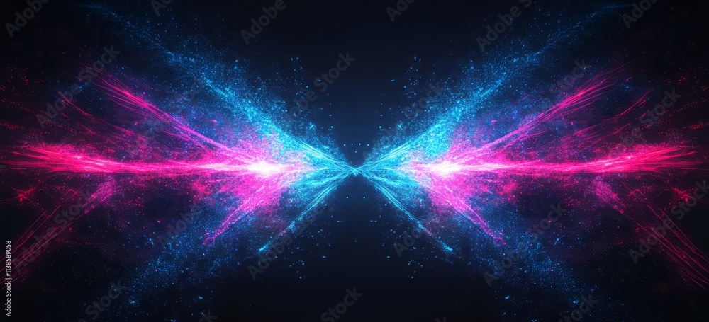 Abstract Neon Pink Blue Energy Burst Wings Abstract Neon Pink Blue Energy Burst Wings