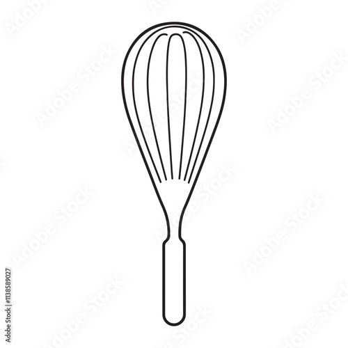 Whisk line art icon vector illustration