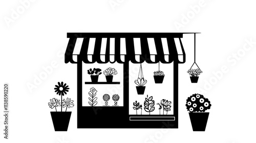 Flower shop using paper twist ties instead, Vectorized Plant Art