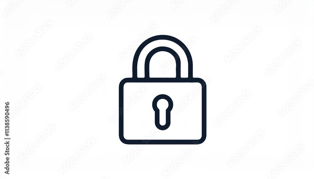 Minimalist Padlock Icon Symbolizing Cybersecurity, Data Protection, Privacy, Safe Online Access, Digital Lock Concept, Password Security, and Internet Safety for Websites or Mobile Applications Minimalist Padlock Icon Symbolizing Cybersecurity, Data Protection, Privacy, Safe Online Access, Digital Lock Concept, Password Security, and Internet Safety for Websites or Mobile Applications