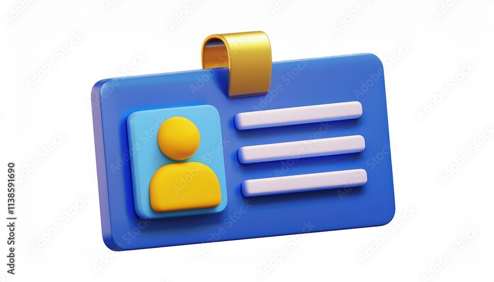 3D Rendered ID Card Icon with Profile Avatar and Text Lines Symbolizing Identification, User Information, or Personal Data Representation for Apps, Websites, Digital Profiles, and Documentation 3D Rendered ID Card Icon with Profile Avatar and Text Lines Symbolizing Identification, User Information, or Personal Data Representation for Apps, Websites, Digital Profiles, and Documentation