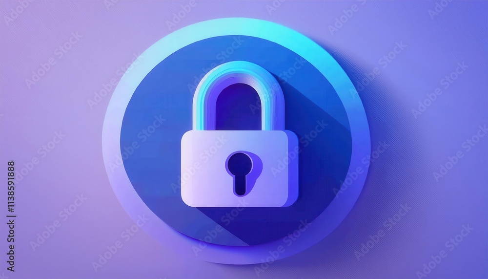 3D Digital Lock Icon with Gradient Blue and Purple Layers Representing Cybersecurity, Data Protection, Secure Access Control, Privacy Shield, and Encryption Concept for Websites or Technology Use 3D Digital Lock Icon with Gradient Blue and Purple Layers Representing Cybersecurity, Data Protection, Secure Access Control, Privacy Shield, and Encryption Concept for Websites or Technology Use