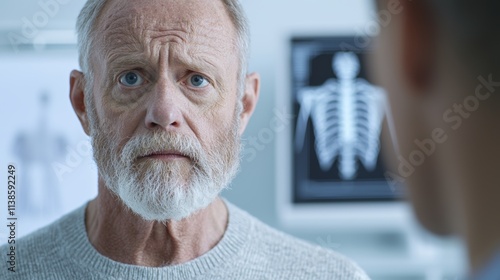Elderly man in medical consultation
