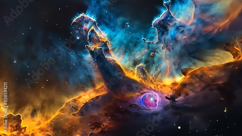 Wallpaper Mural Vibrant Colorful Nebula Motion Background | Cosmic Beauty in Motion Torontodigital.ca