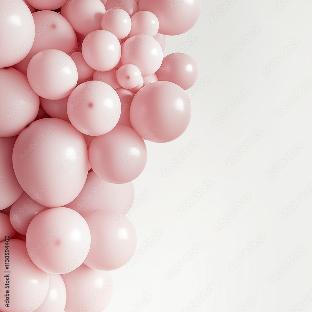 Pink and white balloons in a bunch Pink and white balloons in a bunch