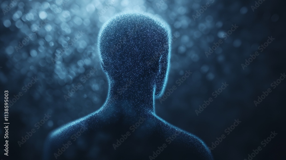A luminous abstract silhouette in a cosmic atmosphere A luminous abstract silhouette in a cosmic atmosphere