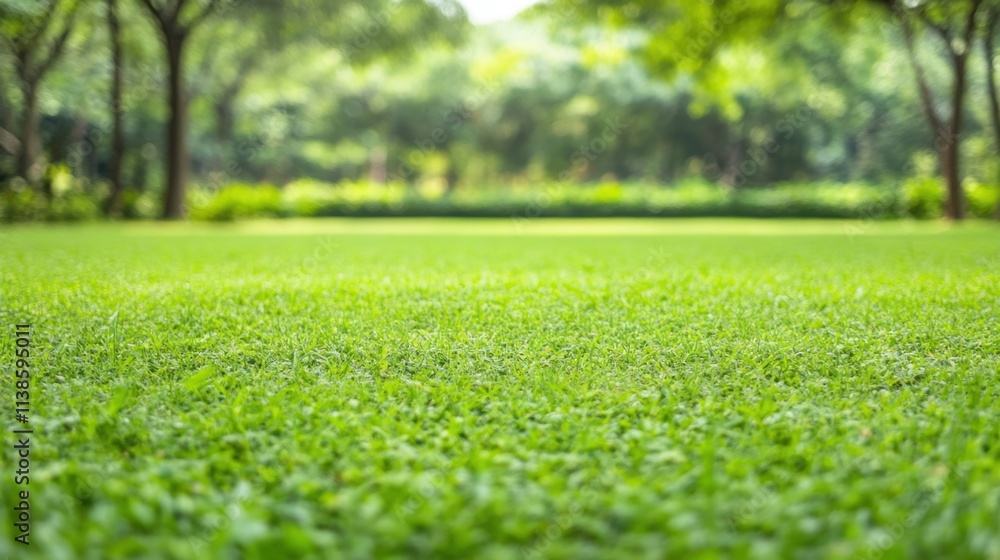 Lush Green Grass with Trees Under Bright Natural Light in Outdoor Park Setting Lush Green Grass with Trees Under Bright Natural Light in Outdoor Park Setting