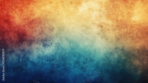 A vibrant gradient of warm orange and cool blue hues creating a textured background.