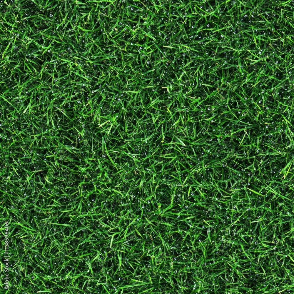 Top view photo of fresh grass with raindrops, seamless texture Top view photo of fresh grass with raindrops, seamless texture