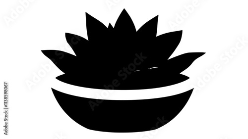 Haworthia with striped, pointed leaves in a compact rosette formation, Plant Illustration