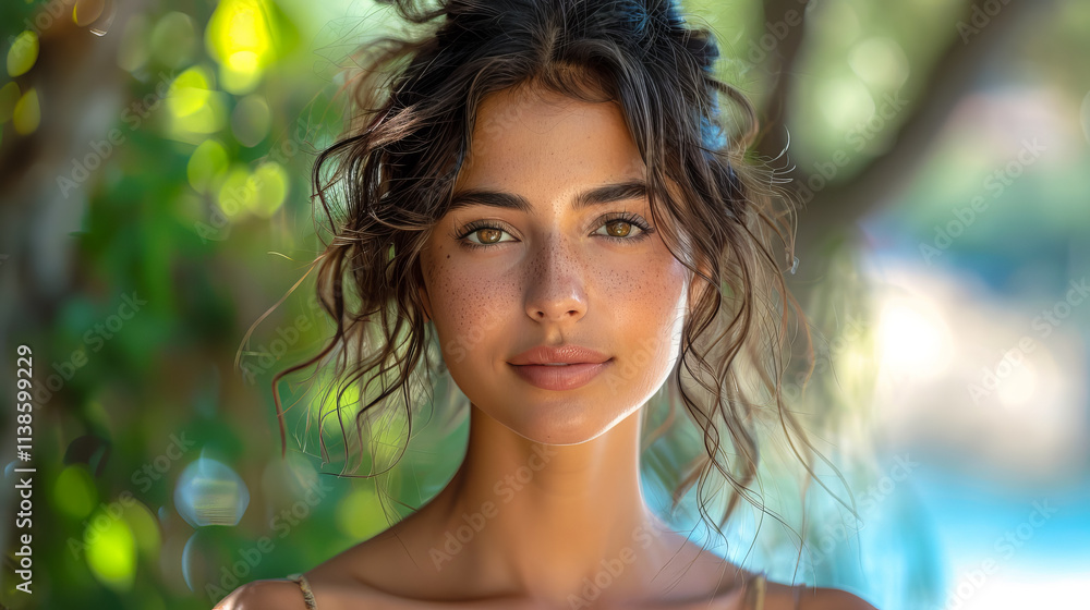 Art portrait close-up of a beautiful Arab or Persian young woman with expressive eyes and black hair looking straight into the camera. Perfect for a background banner or social media cover. Art portrait close-up of a beautiful Arab or Persian young woman with expressive eyes and black hair looking straight into the camera. Perfect for a background banner or social media cover.