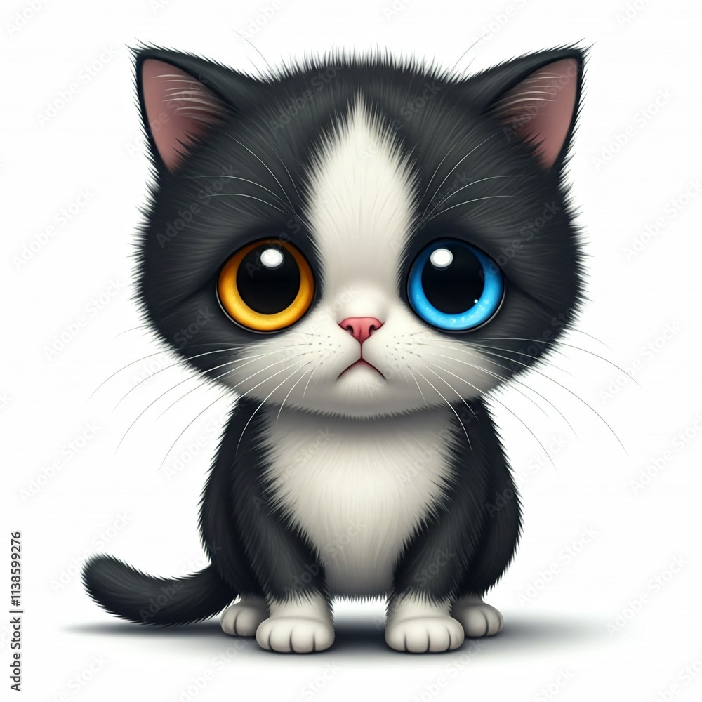 Fototapeta premium cat on white