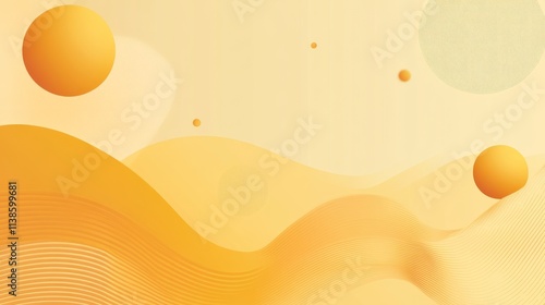 Abstract Yellow Wave Backgr...