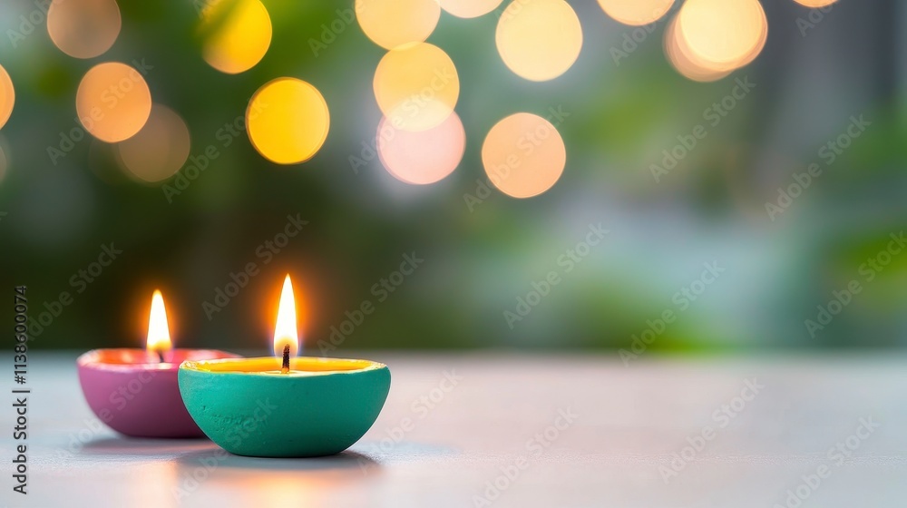Relaxing evening with colorful candles home photography cozy ambiance close-up tranquility and warmth Relaxing evening with colorful candles home photography cozy ambiance close-up tranquility and warmth