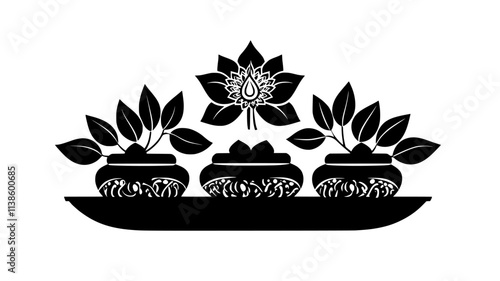 Soma plants prepared for pressing in a Vedic ceremony, Plant Illustration