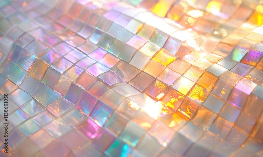 A piece of fabric with a pattern of squares and triangles A piece of fabric with a pattern of squares and triangles
