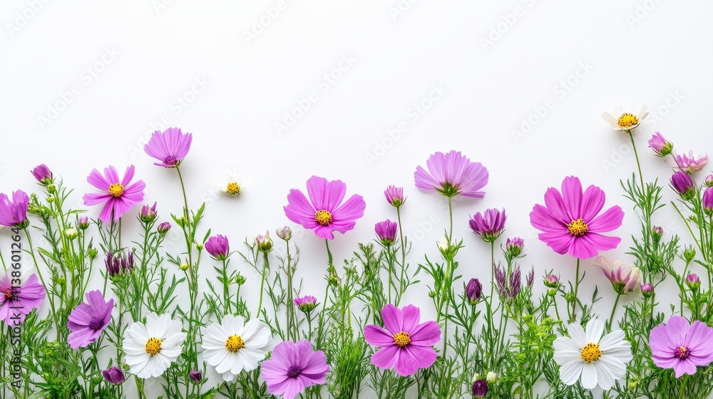 A beautifully arranged selection of vibrant and diverse flowers on a clean white backdrop – ideal for spring presentations. A beautifully arranged selection of vibrant and diverse flowers on a clean white backdrop – ideal for spring presentations.