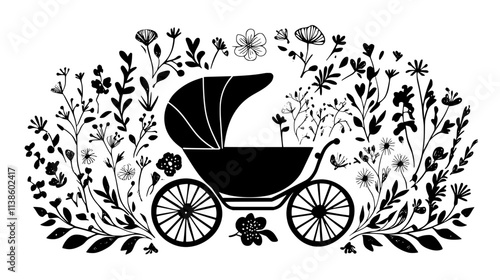 Floral arrangement in shape of Star of David, Plant Vector Graphic