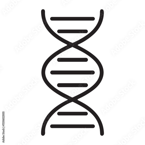 DNA Strand Silhouette Vector Icon.