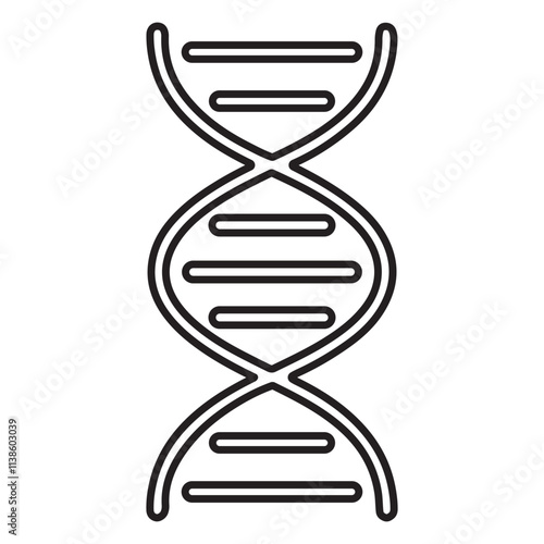 DNA Strand Outline Vector Icon.