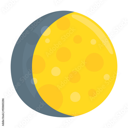 Waxing Gibbous Moon Emoji Icon Illustration. Phases of the Moon Vector Symbol Emoticon Design Doodle Vector.
