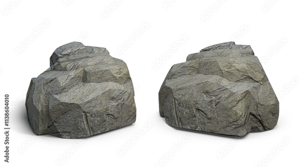 Obraz premium Isolated large gray stone for setting the scene