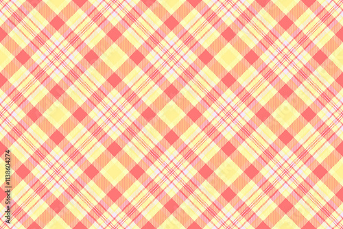 Bag plaid fabric pattern, list texture tartan vector. Styled textile check seamless background in light and red colors.