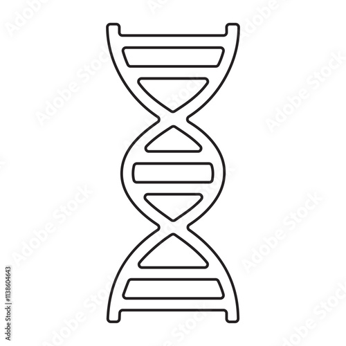 DNA Strand Outline Vector Icon.