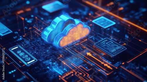 Abstract Cloud Storage Technology Concept