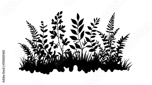 Reindeer moss growing on the ground in a boreal forest, Plant Vector Graphic