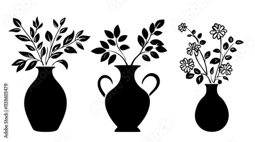 Reusable vases offered for flower arrangements, Plant Vector Graphic