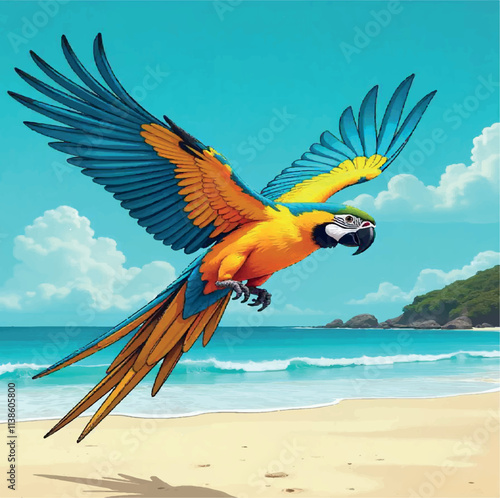 vector drawing parrot