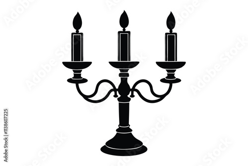 Candelabra vector silhouette on white background