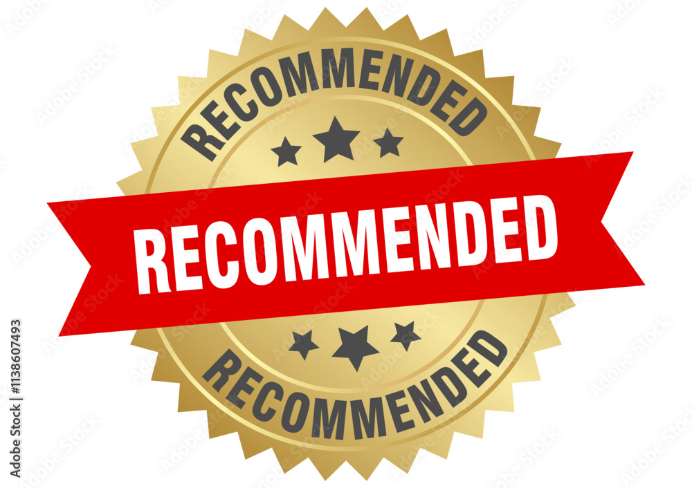 RECOMMENDED label on transparent background RECOMMENDED label on transparent background