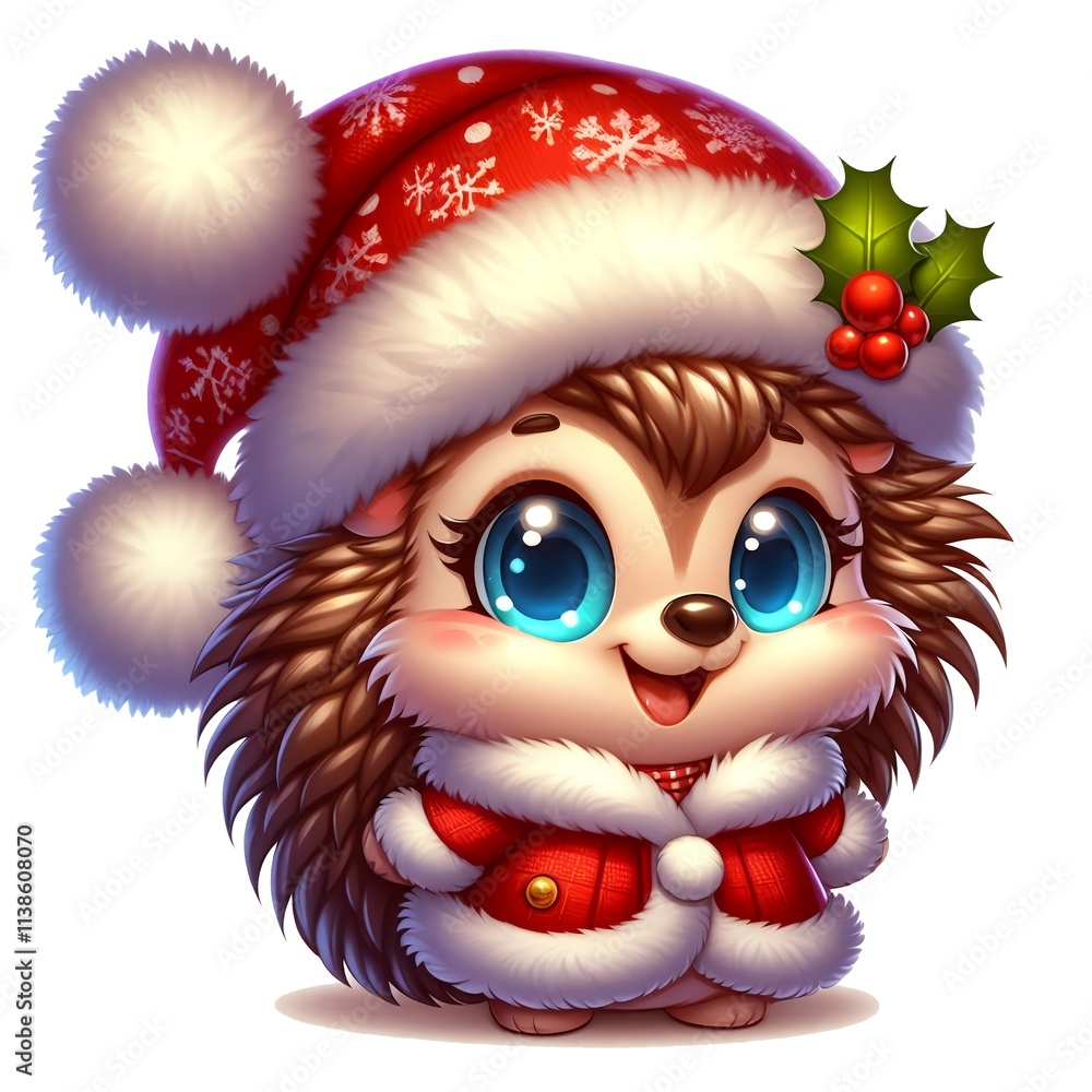 Cute Christmas hedgehog Clipart is a great choice for creating cards, invitations, party supplies and decorations. AI generated. Cute Christmas hedgehog Clipart is a great choice for creating cards, invitations, party supplies and decorations. AI generated.