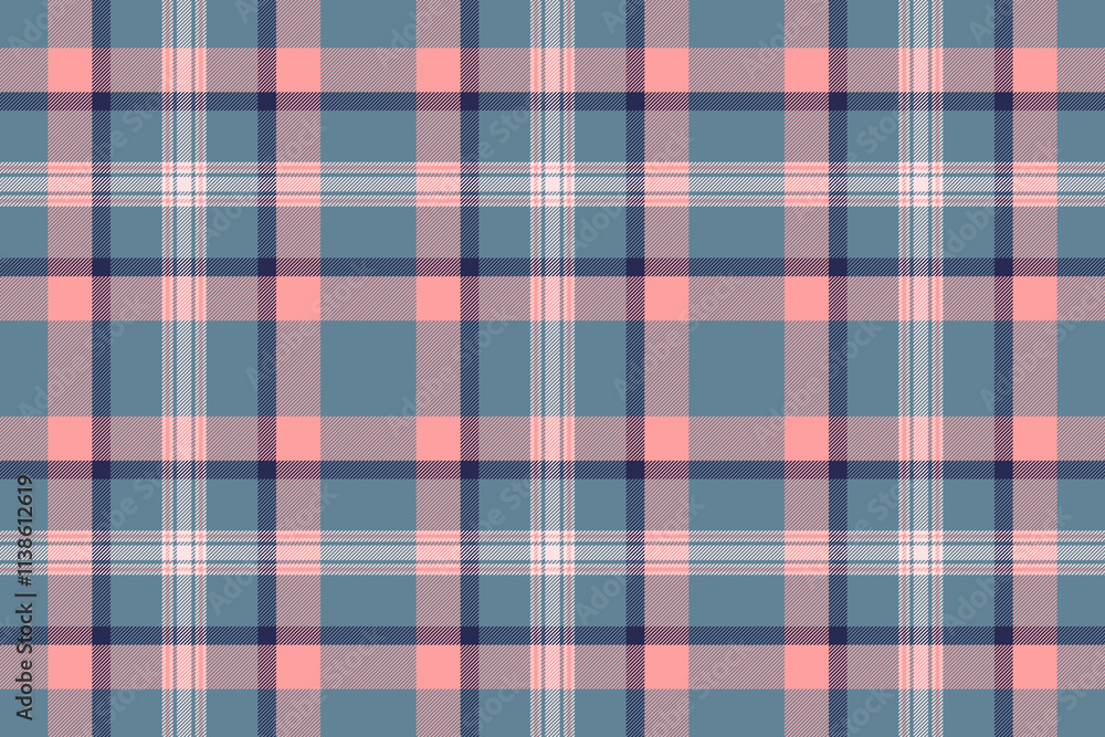 Canvas texture vector background, package textile fabric tartan. Scrapbook seamless plaid check pattern in cyan and red colors. Canvas texture vector background, package textile fabric tartan. Scrapbook seamless plaid check pattern in cyan and red colors.