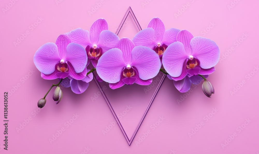 Fototapeta premium A purple flower with a pink stem