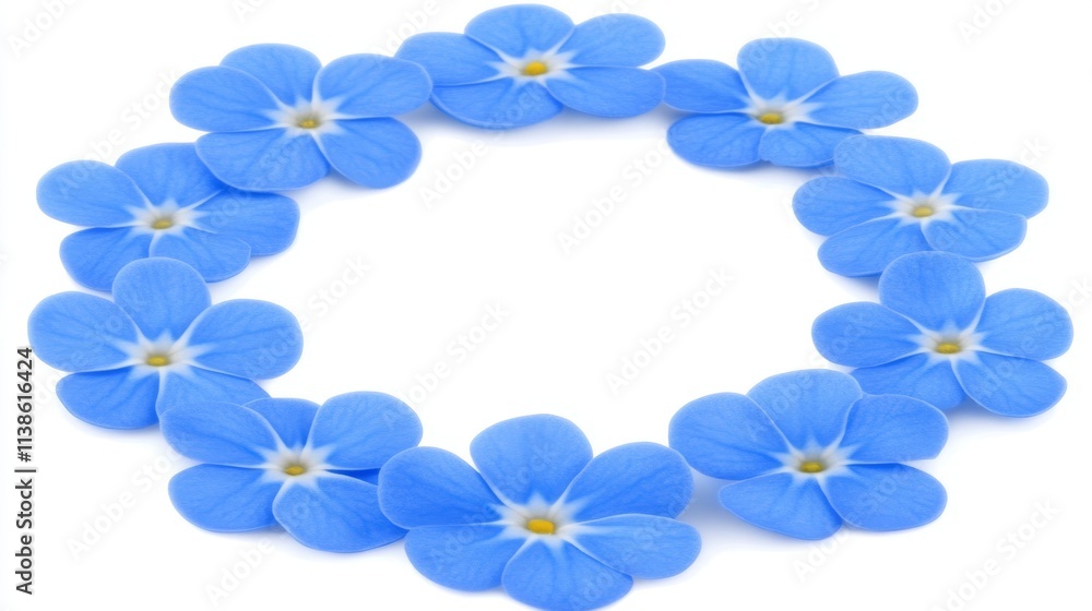 charming forget-me-nots outlining a frame border, isolated on a pure white background using generative AI charming forget-me-nots outlining a frame border, isolated on a pure white background using generative AI